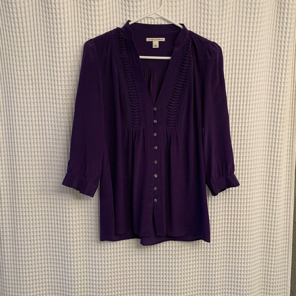 Banana Republic Purple Silk Blouse